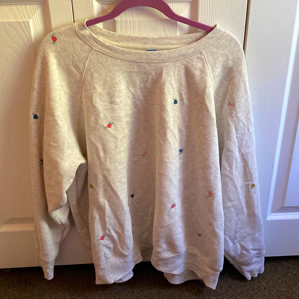 A floral white sweatshirt
